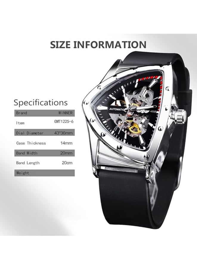 Watches for Men Watch Soft Silicone Strap Luxury Luminous Water Resistant Automatic Mechanical Wristwatch 8243