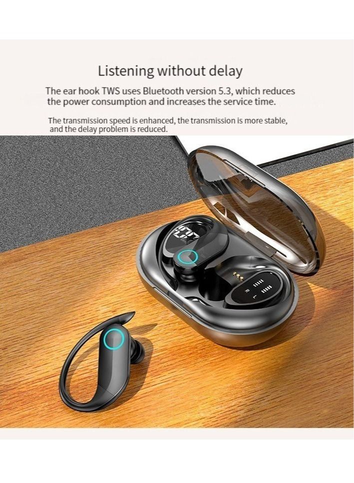 SAB Ear mounted Bluetooth earphones with breathing light digital display sports earphones - Image 2