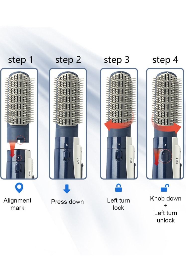 Uliova - Uliova Hair Straightening Comb Lightweight Quick Heating Air Hair Dryer Uniform Heating Comb Travel Friendly Hair Straighter Blue White - Image 1