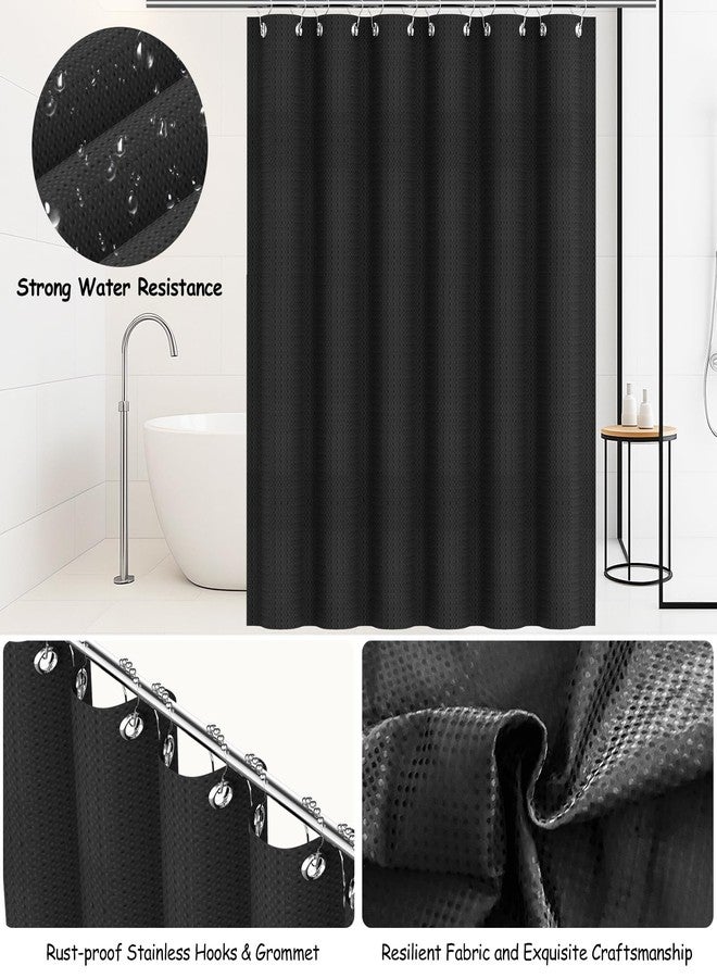 PLIOW Bathroom Accessories Set - 22PCS Black Bathroom Set with Shower Curtain,Trash Can,Toilet Brush Holder Set & Soap Dispenser - Stylish & Functional Bath Decor for Home, Apartment - Image 5