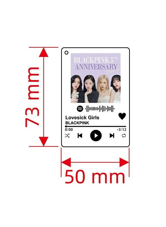 Generic - Blackpink Acrylic Keychain Key Ring With Chain,The Pattern Is High Definition And Natural, Highly Reproducing The Pattern,Smooth Edges Without Cutting Hands - Image 1