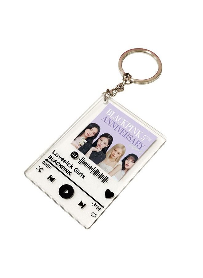Generic - Blackpink Acrylic Keychain Key Ring With Chain,The Pattern Is High Definition And Natural, Highly Reproducing The Pattern,Smooth Edges Without Cutting Hands - Image 1