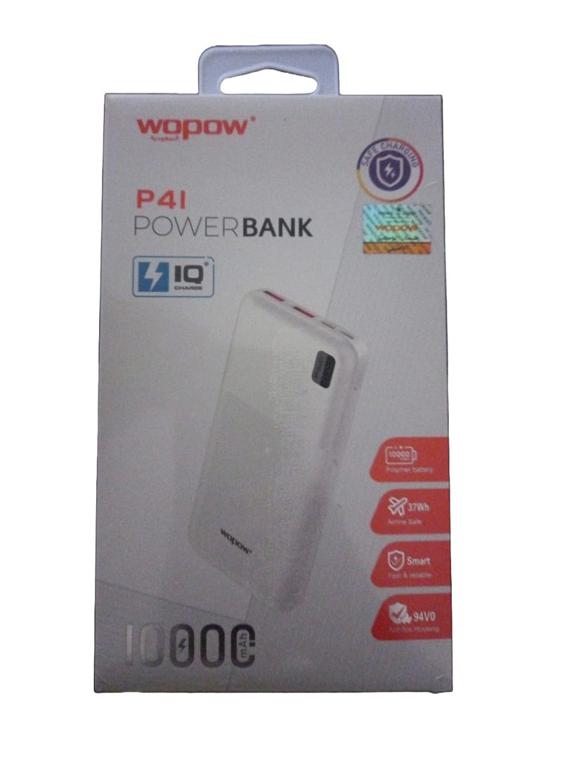 Wopow - Power Bank 10000 mAh P41 2 Port USB And 1 Port Type C For Charge Phone - Image 1