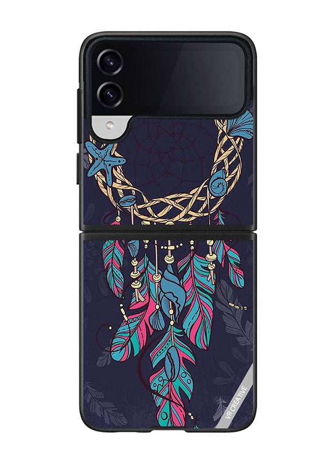 VR CREATIVE Protective Case Cover For Samsung Galaxy Z Flip4 Dream Catcher Design Multicolour - Image 1
