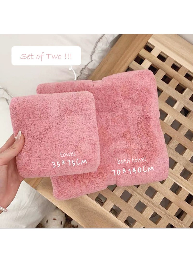 Two-Piece Absorbent Bath Towel And Towel Set Thickened Coral Fleece Towel - Image 2