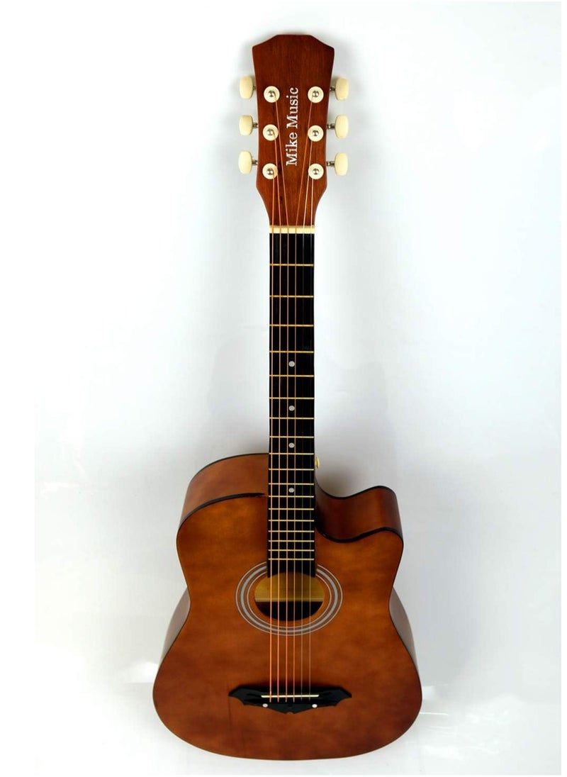 Mike Music 38 Inch Acoustic Guitar for Beginner Adult Teen, Full Size Guitar Acoustic 6-Strings Acoustic Guitar Set With Accessories Gig Bag, Picks, Right Hand, Matte Brown  - Image 5