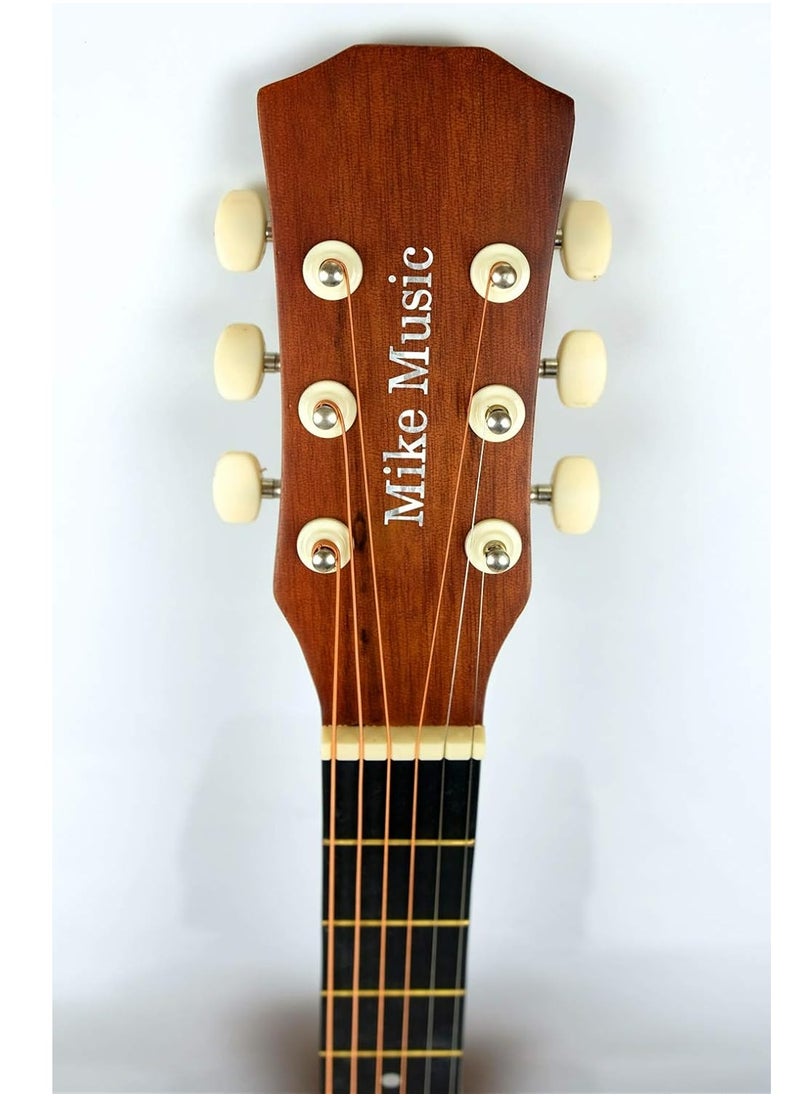 Mike Music 38 Inch Acoustic Guitar for Beginner Adult Teen, Full Size Guitar Acoustic 6-Strings Acoustic Guitar Set With Accessories Gig Bag, Picks, Right Hand, Matte Brown  - Image 2