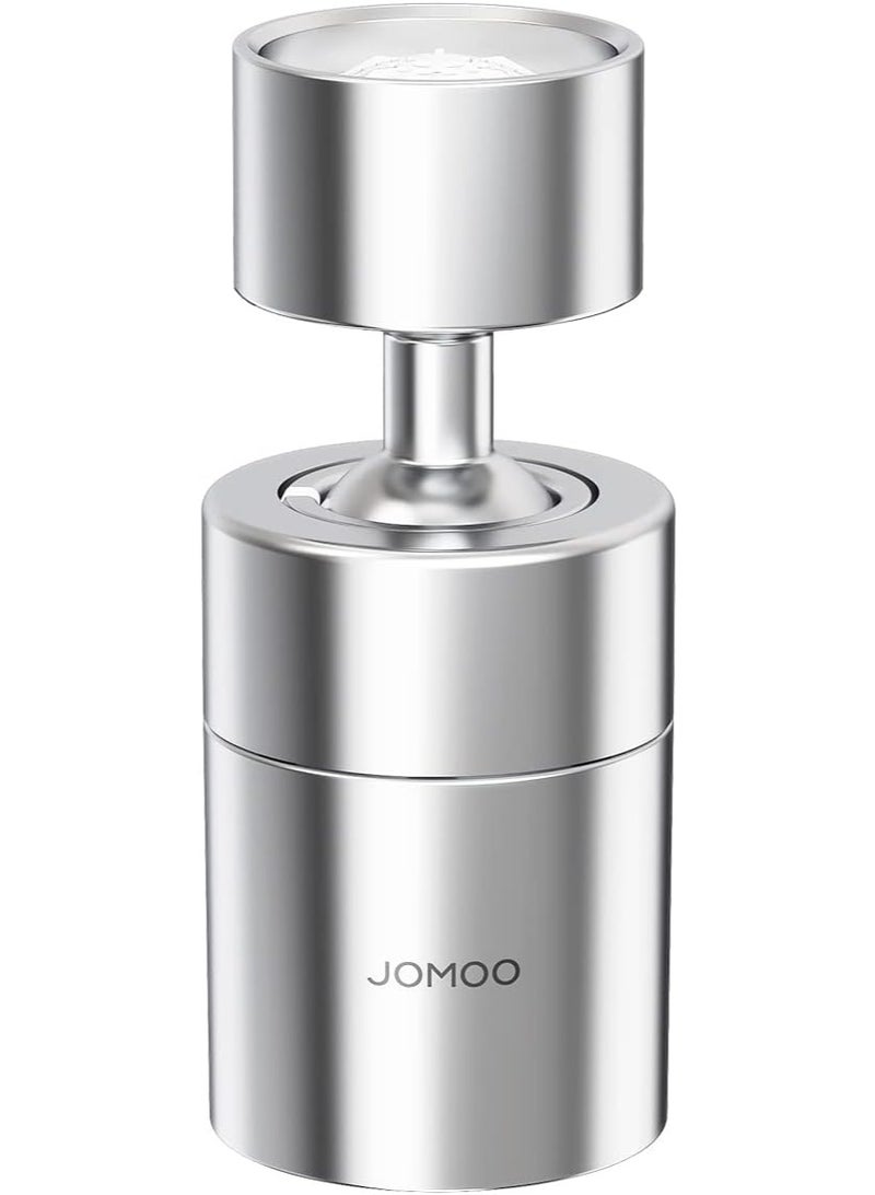 Jomoo مُعَزِّز صنبور توفير المياه، مُمدِّد صنبور دوار بزاوية 360° مقاوم للتنقيط لمغسلة المطبخ، رأس رشاش صنبور مزدوج الوظيفة بتدفقين لمغسلة الحمام، كروم - Image 1