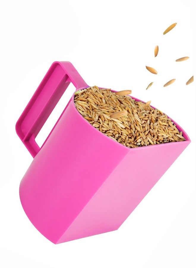NRTFE Feed Scoop - Grain Scoop for Horse,Heavy Duty Plastic Large Food Scoop for Large Dogs Livestock 1.8 Quart/7.2Cups Pink - Image 1