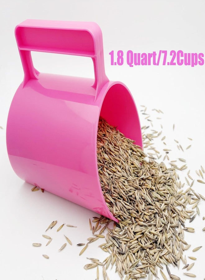 NRTFE Feed Scoop - Grain Scoop for Horse,Heavy Duty Plastic Large Food Scoop for Large Dogs Livestock 1.8 Quart/7.2Cups Pink - Image 3