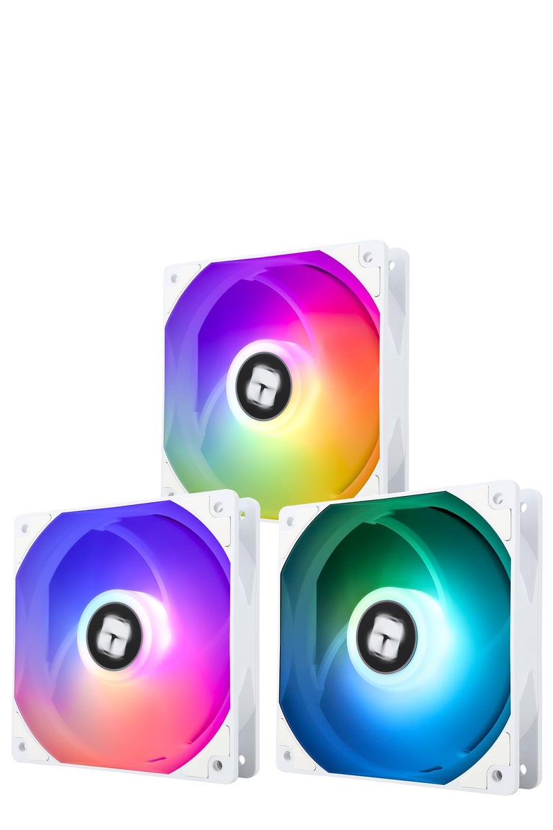 Thermalright TL-C12CW-S X3 CPU Fan 120mm White ARGB Case Cooler, 4pin PWM Silent Computer Cooling Fan with S-FDB Bearing Included, up to 1550RPM（3 Quantities） - Image 1