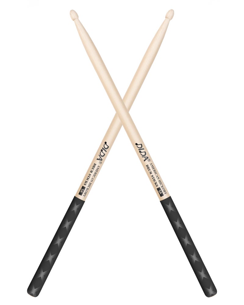 DIDA Drum Sticks, American Hickory Drumsticks, Drumsticks for Drum, Non-Slip Grip, Percussion Drumsticks for Professional, Live Performance & Drum Kit Practice Accessories (1 Pair, 5A) - Image 1