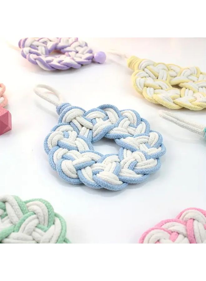 Macrame Coaster DIY Kit For Beginners Light Blue G11 Natural Color N01 - Image 4