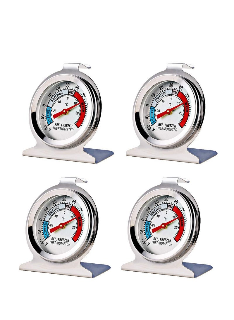 Arabest Refrigerator Freezer Large Dial Thermometer -20/80 °F Aulufft 4 pcs Classic Series Fridge Freezer Alarm Thermometer Internal Temperature Gauge for Refrigerator Kitchen - Image 1