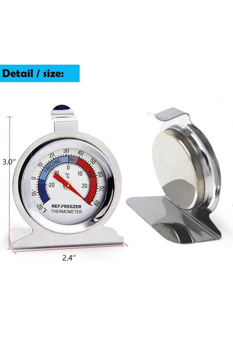 Arabest Refrigerator Freezer Large Dial Thermometer -20/80 °F Aulufft 4 pcs Classic Series Fridge Freezer Alarm Thermometer Internal Temperature Gauge for Refrigerator Kitchen - Image 5