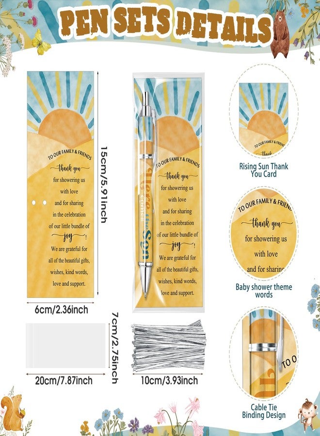 Dinifee 36 Sets Here Comes the Son Baby Shower Favors Bulk Includes Rolling Paper Ballpoint Pens Greeting Bookmarks for Boho Sun Birthday Gender Reveal Party Game Prize Party Favors Return Gifts - Image 2