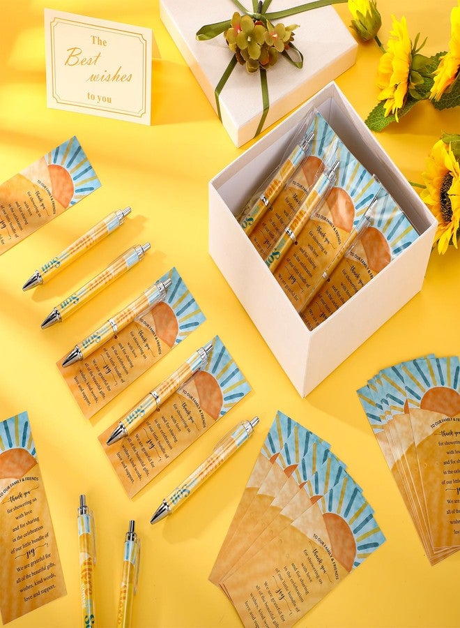 Dinifee 36 Sets Here Comes the Son Baby Shower Favors Bulk Includes Rolling Paper Ballpoint Pens Greeting Bookmarks for Boho Sun Birthday Gender Reveal Party Game Prize Party Favors Return Gifts - Image 5