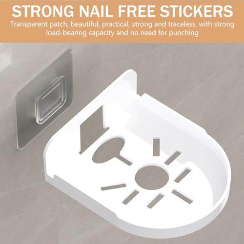 STHIRA® 2Pcs Wall Mount Rack for Security Camera White Acrylic Wall Shelf Wall Holder No Drill Self Adhesive Wall Mount Camera Shelf for Security Camera, Wireless Cameras, Baby Monitors, 12x9.5x3.5cm - Image 4