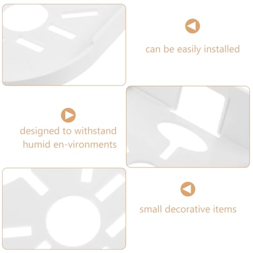 STHIRA® 2Pcs Wall Mount Rack for Security Camera White Acrylic Wall Shelf Wall Holder No Drill Self Adhesive Wall Mount Camera Shelf for Security Camera, Wireless Cameras, Baby Monitors, 12x9.5x3.5cm - Image 3