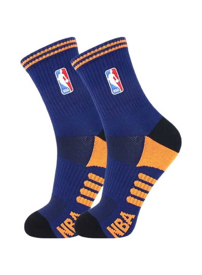 NBA Men'S Mid-Calf Socks, Stylish Sports Socks With Terry Thickened Bottom, Non-Slip Running Basketball Cotton Socks, 3 Pairs - Image 3