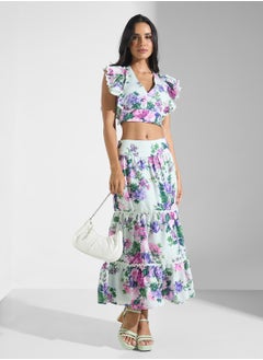 Hope & Ivy Frill Sleeve V-Neck Top With Lace Trims  - Image 4