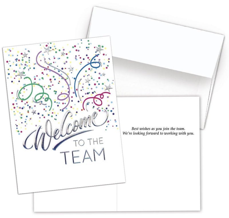 Posty Cards 25 Employee Welcome Cards - Fun Confetti Design - 26 White Envelopes - FSC Mix - Image 2