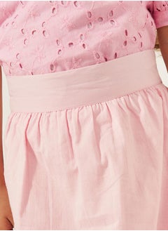 Styli Schiffli A-Line Midi Skirt  - Image 3