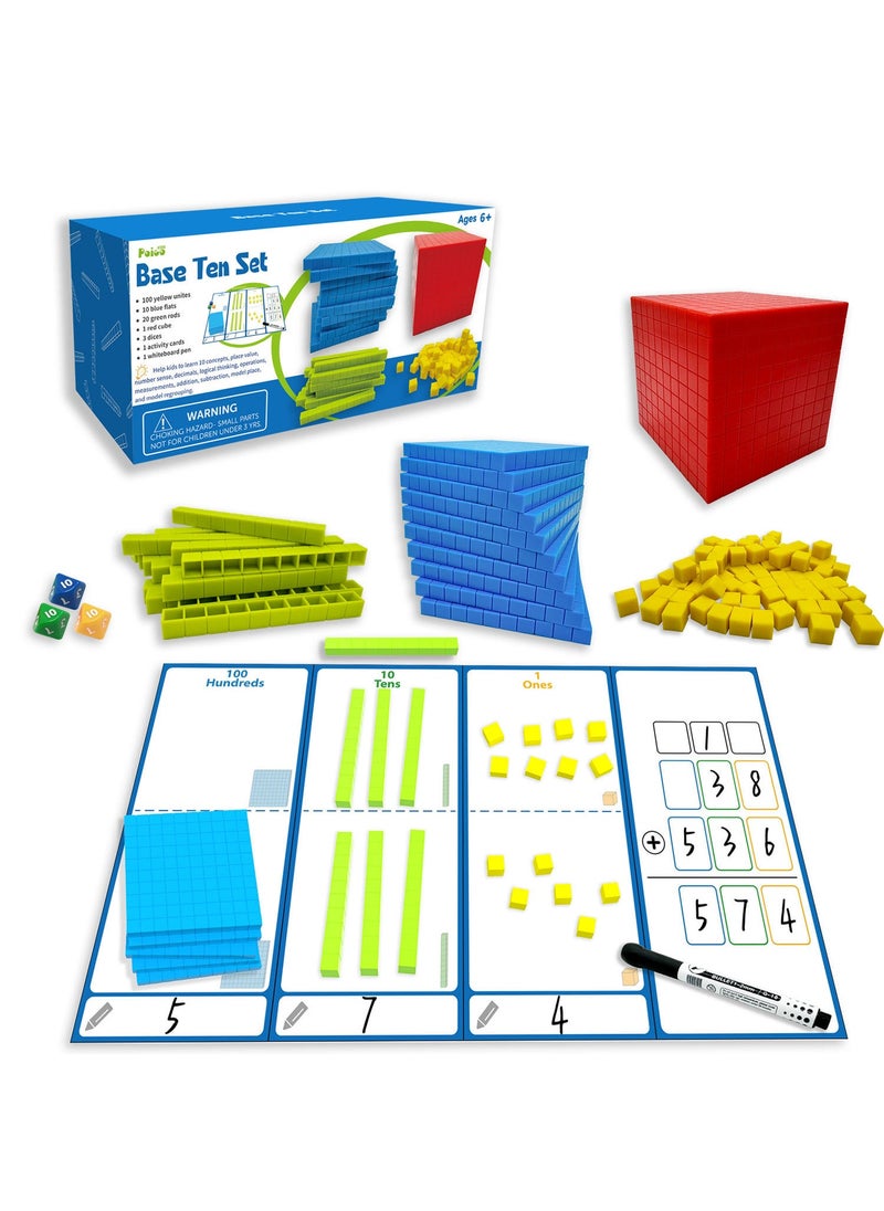 Arabest Montessori Math Blocks Early Education Ten hundred thousand (color box suit)