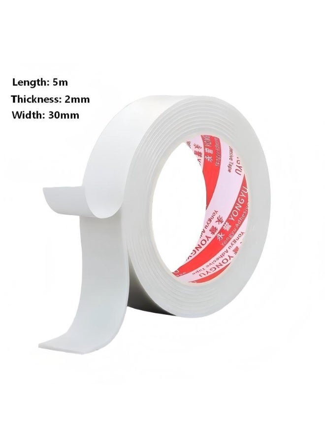 Double Sided Tape 30mm*5meter, Mounting Tape Heavy Duty, Removeable PE Foam Tape Strips, Strong Adhesive Tape Waterproof Free Damage for Paint Wall Picture Hanging Poster - Image 1