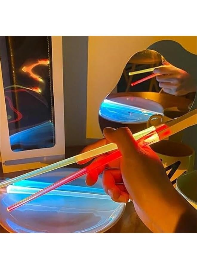 Multicolor Glow in the Dark LED Light Up Chopsticks Nine Colors Changing Food Grade Chopsticks for Kitchen and Dinner - Image 2