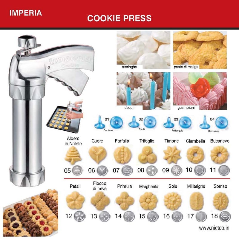 imperia Imperia Cookie Biscuit Machine Includes 18 Accessories 14 Dies Plus 4 Dispenser  - Image 4