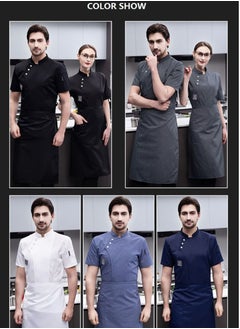 Gasin Unisex Chef Jacket Apron Chef Uniform Set Short Sleeve  - Image 4
