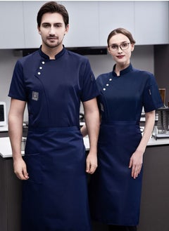 Gasin Unisex Chef Jacket Apron Chef Uniform Set Short Sleeve  - Image 2