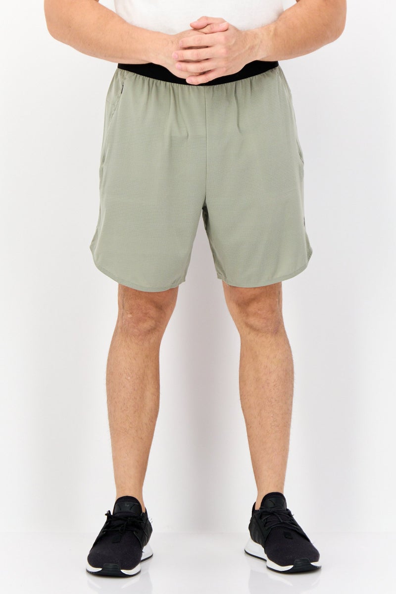 Adidas Men Sportswear Fit 7 Inseam Brand Logo Training Shorts, Green  - Image 1