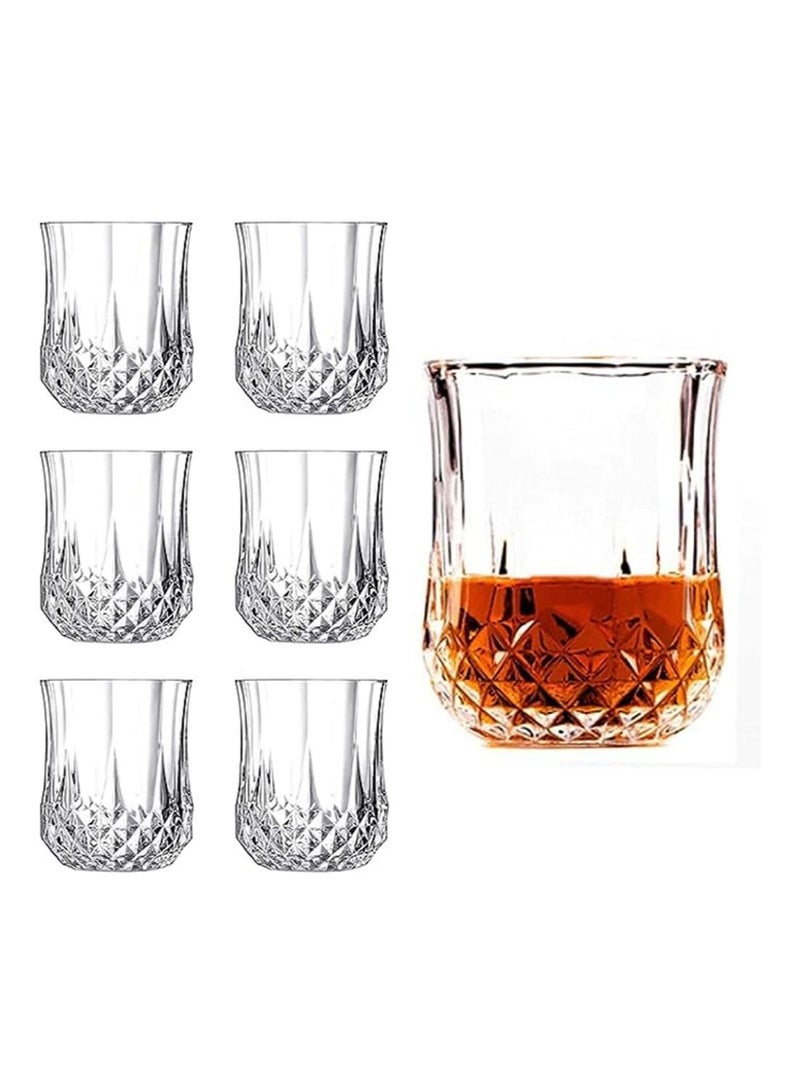 Vitacelli "Diamond Cut Crystal Clear Glass Set – 210ml, 4-Piece Premium Drinkware | Elegant Glassware for Whiskey, Wine & Cocktails" - Image 1