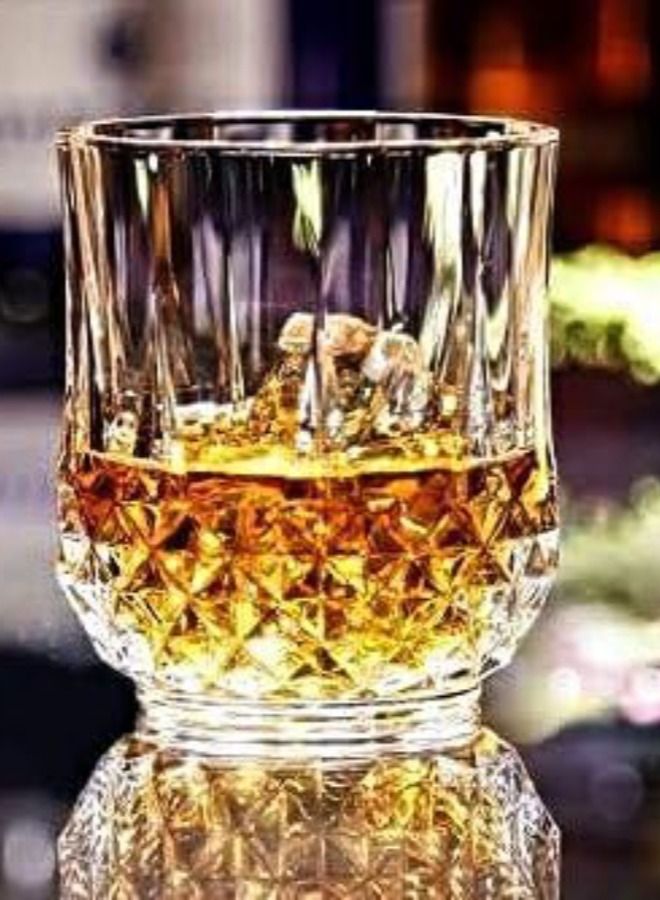 Vitacelli "Diamond Cut Crystal Clear Glass Set – 210ml, 4-Piece Premium Drinkware | Elegant Glassware for Whiskey, Wine & Cocktails" - Image 3