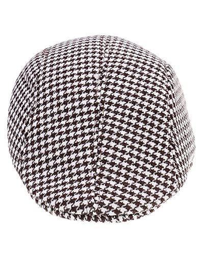 RR DESIGN Y-Back Suspender with Newsboy cap/Flat cap/Golf Cap/Irish cap- (Brown & White Houndstooth Pattern) - Image 4