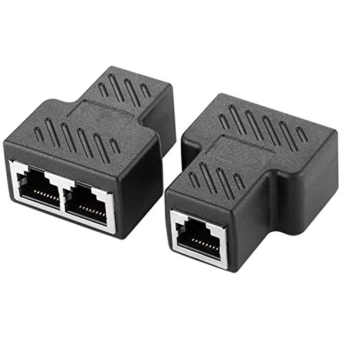 CARE CASE® (Pack of 1 RJ45 Splitter Adapter 1 to 2 Dual Female Port 8P8C Extender Plug LAN Network Socket Connector for Cat5/Cat5e/Cat6/Cat7 Coupler with Shield [Anti-Signal Interference](Pack of 1) - Image 1