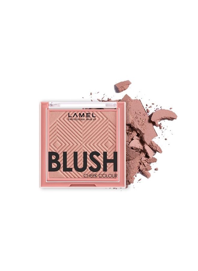 LAMEL لون أحمر الخدود المصغر - طبيعي، خفيف الوزن، ناعم، مسحوق قابل للدمج - يعزز ويحدد الأشكال والملامح - تظليل ونحت - 4 درجات عالمية - خالي من القسوة - № 402 (أحمر) - - Image 1