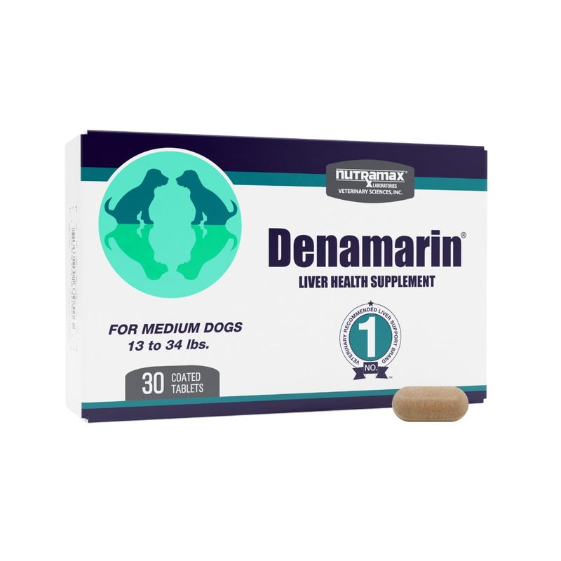 Nutramax Laboratories Denamarin Liver Health Supplement for Medium Dogs - With S-Adenosylmethionine (SAMe) and Silybin, 30 Tablets - Image 1