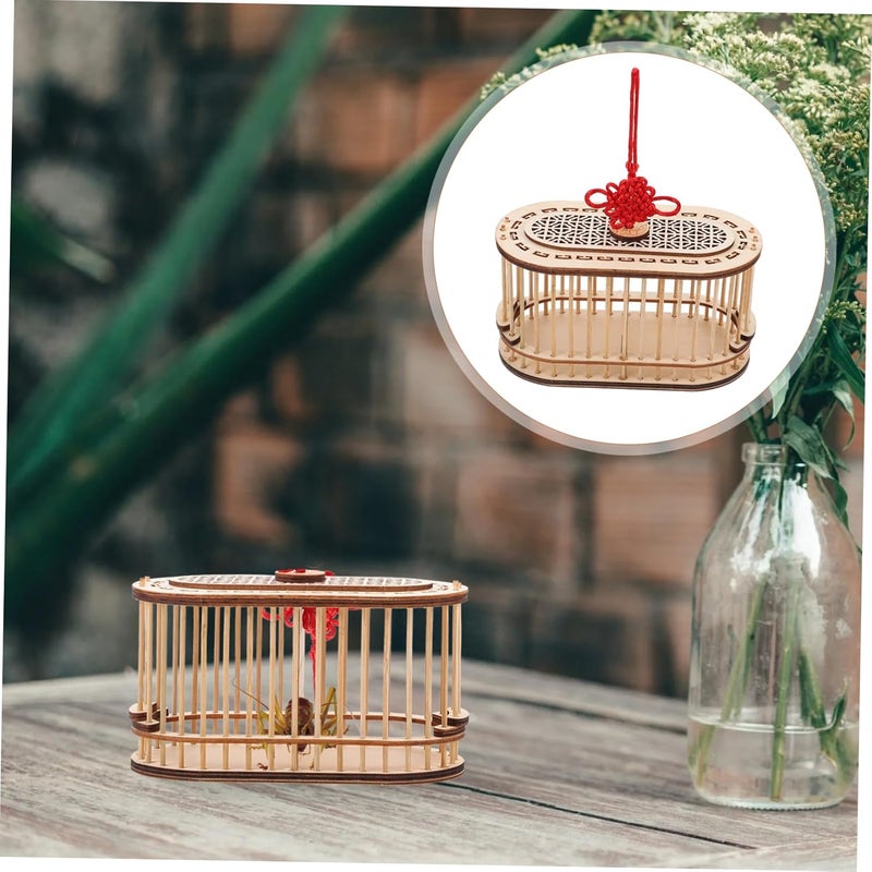 Veemoon 1pc Wooden Animal Pet Cage Outdoor Feeding Cage Educational Storage Basket - Image 2