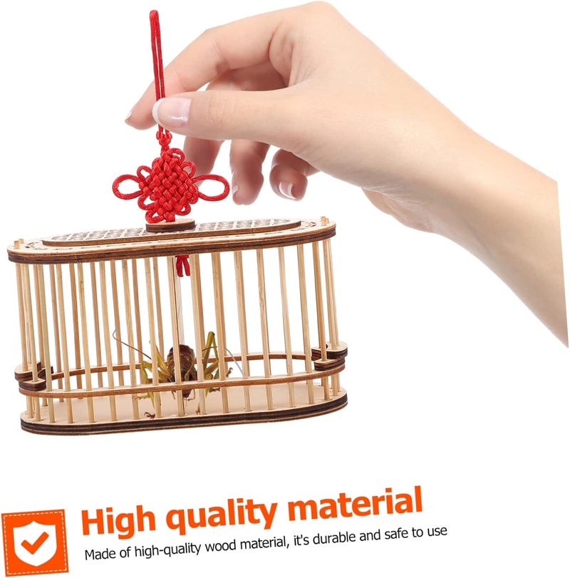 Veemoon 1pc Wooden Animal Pet Cage Outdoor Feeding Cage Educational Storage Basket - Image 5