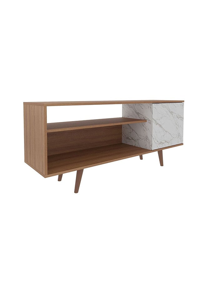 DANUBE HOME Walter Tv Cabinet Up To 60 Inches Entertainment Wall Tv Unit Wooden Tv Rack Stand Media Console Table For Living Room L 136x36.3x59.5 Cm Light Brown/White  - Image 3