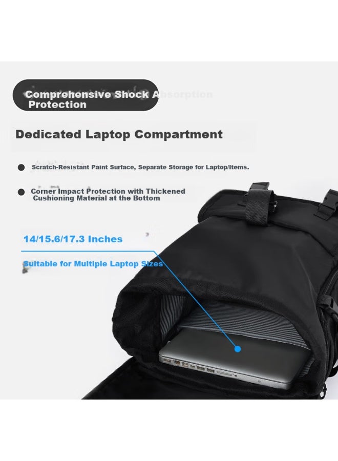 Pull Back Huili Backpack For Men, Large Capacity Travel Bag, Outdoor Street Hiking Backpack, Trendy Laptop And Bookbag For College Students - Image 2