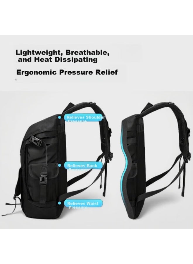 Pull Back Huili Backpack For Men, Large Capacity Travel Bag, Outdoor Street Hiking Backpack, Trendy Laptop And Bookbag For College Students - Image 3