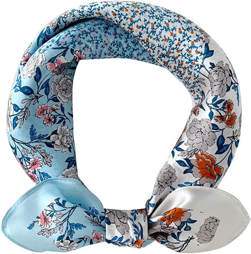 MEISEE Mulberry Silk Scarfs Women Small Square Scarf 21" x 21" Breathable Lightweight Neckerchief Headscarf - Image 1