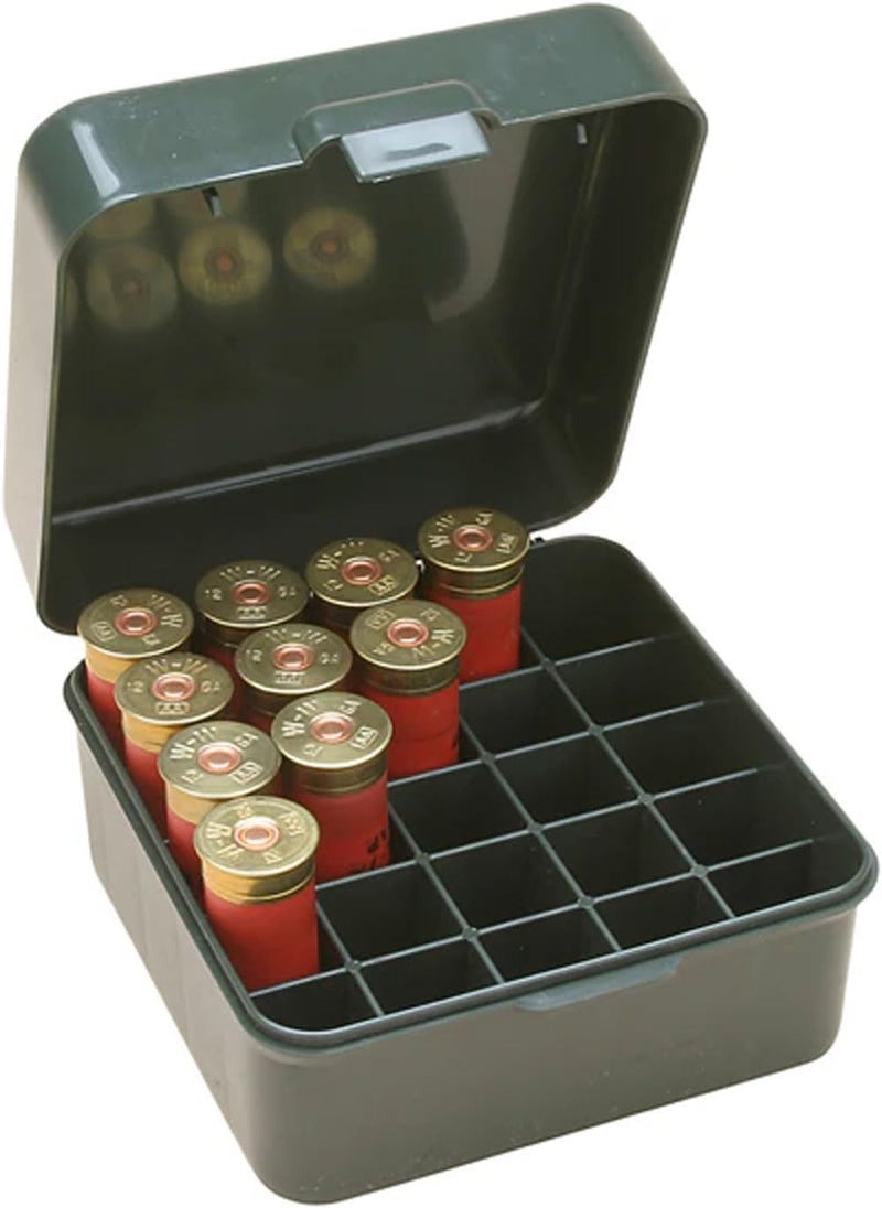 MTM Case-Gard S25D-11 Shotshell box, 25 Round, Flip Top, Mechanical hinge, USA Made, Forest Green - Image 1