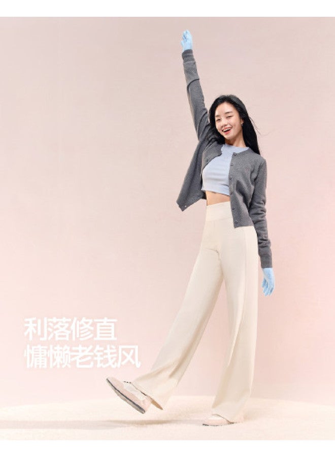 SIINSIIN Fleece Straight Pants 2025 Autumn New Arrival Drape Versatile High Waist Slimming Casual Pants - Image 1
