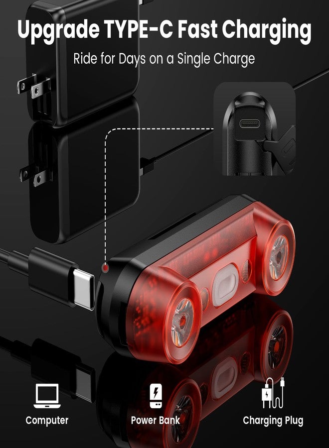 Chtoocy Bike Tail Light with Bike Tracker, GPS Real-Time Track (iOS Only, Work with Apple Find My), 3 Light Modes, Rechargeable Type-C, IPX6 Waterproof, Cycling Safety Rear Bike Light for Night Riding - Image 5
