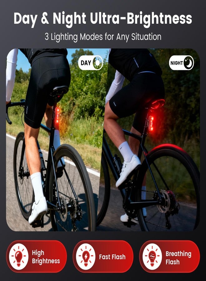 Chtoocy Bike Tail Light with Bike Tracker, GPS Real-Time Track (iOS Only, Work with Apple Find My), 3 Light Modes, Rechargeable Type-C, IPX6 Waterproof, Cycling Safety Rear Bike Light for Night Riding - Image 4